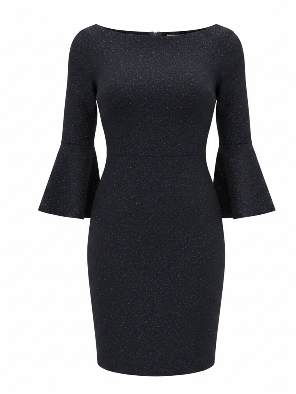 Vince Camuto Black Glitter Sheath Dress with Bell Sleeves